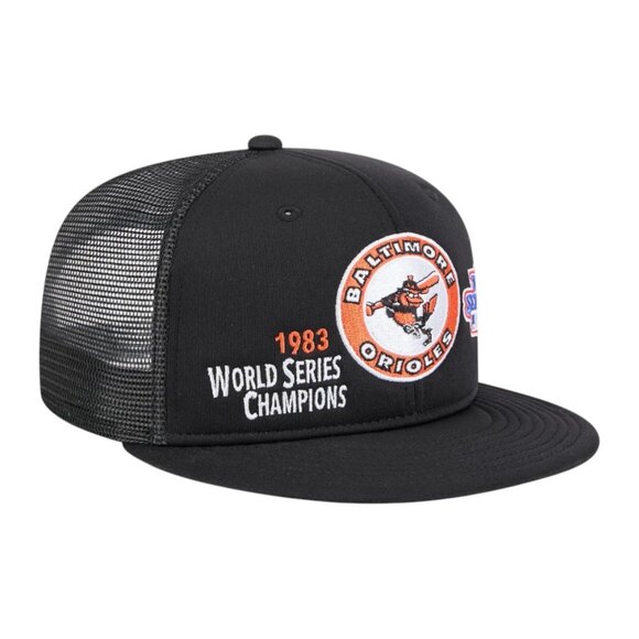 New Era Baltimore Orioles Championship Pack 9FIFTY Trucker Snapback Hat Cap - Picture 4 of 8